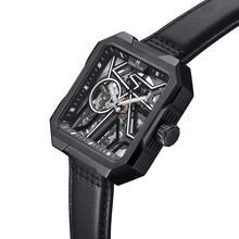 Load image into Gallery viewer, Heritor Automatic Campbell Leather-Band Skeleton Watch - Black - HERHS3305
