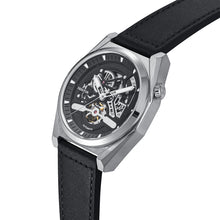 Load image into Gallery viewer, Heritor Automatic Amadeus Semi-Skeleton Leather-Band Watch - Silver/Black - HERHS3401