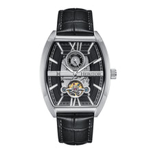 Load image into Gallery viewer, Heritor Automatic Masterson Semi-Skeleton Leather-Band Watch - Silver/Black - HERHS3501
