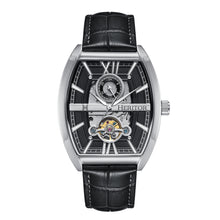 Load image into Gallery viewer, Heritor Automatic Masterson Semi-Skeleton Leather-Band Watch - Silver/Black - HERHS3501