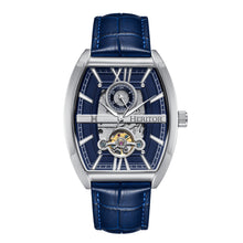 Load image into Gallery viewer, Heritor Automatic Masterson Semi-Skeleton Leather-Band Watch - Silver/Blue - HERHS3502