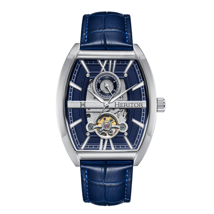 Heritor Automatic Masterson Semi-Skeleton Leather-Band Watch - HERHS3502