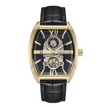 Load image into Gallery viewer, Heritor Automatic Masterson Semi-Skeleton Leather-Band Watch - Gold/Black - HERHS3503