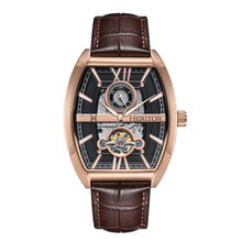 Load image into Gallery viewer, Heritor Automatic Masterson Semi-Skeleton Leather-Band Watch - Rose Gold/Brown - HERHS3504