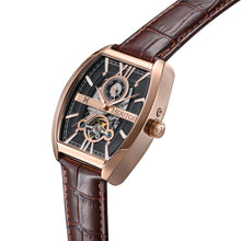 Load image into Gallery viewer, Heritor Automatic Masterson Semi-Skeleton Leather-Band Watch - Rose Gold/Brown - HERHS3504