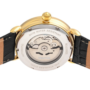 Heritor Automatic Mattias Leather-Band Watch w/Date - Gold/Black - HERHR8404