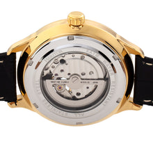 Load image into Gallery viewer, Heritor Automatic Harding Semi-Skeleton Leather-Band Watch - Gold/Black - HERHR9004