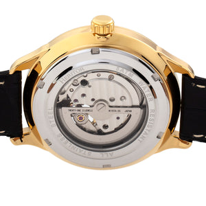 Heritor Automatic Harding Semi-Skeleton Leather-Band Watch - Gold/Black - HERHR9004