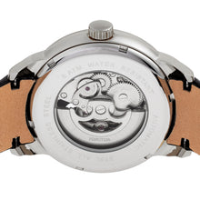 Load image into Gallery viewer, Heritor Automatic Sanford Semi-Skeleton Leather-Band Watch - Silver/Black - HERHR8302