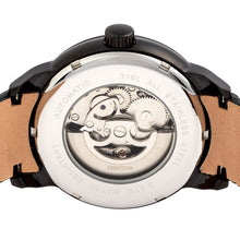 Load image into Gallery viewer, Heritor Automatic Sanford Semi-Skeleton Leather-Band Watch - Black - HERHR8305