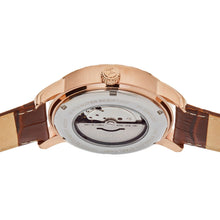 Load image into Gallery viewer, Heritor Automatic Protégé Leather-Band Watch w/Date - Rose Gold/Brown - HERHS2905