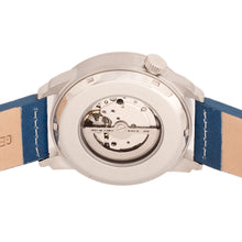Load image into Gallery viewer, Heritor Automatic Wellington Leather-Band Watch - Silver/Blue - HERHR8202