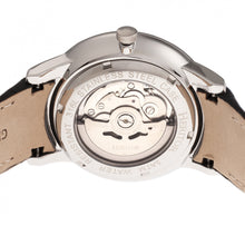 Load image into Gallery viewer, Heritor Automatic Landon Semi-Skeleton Leather-Band Watch - Silver/Black - HERHR7702