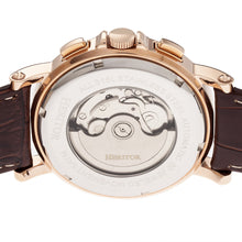 Load image into Gallery viewer, Heritor Automatic Kingsley Leather-Band Watch w/Day/Date - Rose Gold/White - HERHR4809