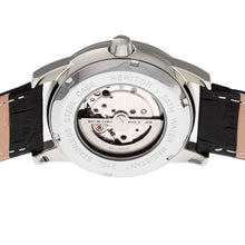 Load image into Gallery viewer, Heritor Automatic Davidson Semi-Skeleton Leather-Band Watch - Silver/Black - HERHR8002