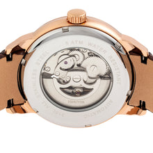 Load image into Gallery viewer, Heritor Automatic Sanford Semi-Skeleton Leather-Band Watch - Rose Gold/Brown - HERHR8304