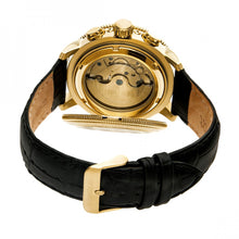 Load image into Gallery viewer, Heritor Automatic Aura Men's Semi-Skeleton Leather-Band Watch - Gold /Black - HERHR3502