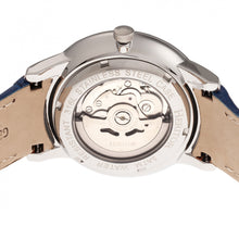 Load image into Gallery viewer, Heritor Automatic Landon Semi-Skeleton Leather-Band Watch - Silver/Blue - HERHR7704