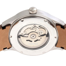 Load image into Gallery viewer, Heritor Automatic Antoine Semi-Skeleton Leather-Band Watch - Silver/Tan - HERHR8505
