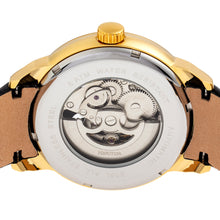 Load image into Gallery viewer, Heritor Automatic Sanford Semi-Skeleton Leather-Band Watch - Gold/Black - HERHR8303