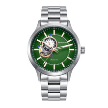 Load image into Gallery viewer, Heritor Automatic Oscar Semi-Skeleton Bracelet Watch - Green/Silver - HERHS1012
