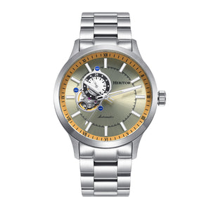 Heritor Automatic Oscar Semi-Skeleton Bracelet Watch - Champagne/Silver - HERHS1013