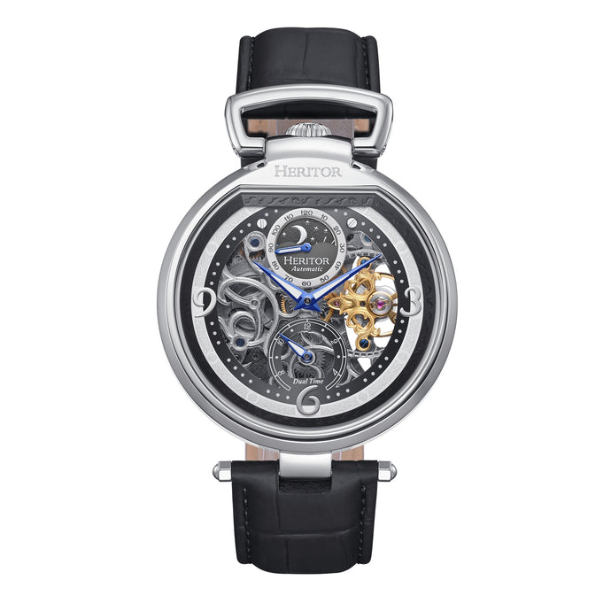 Heritor Automatic Lincoln Semi-Skeleton Leather-Band Watch - HERHS3601