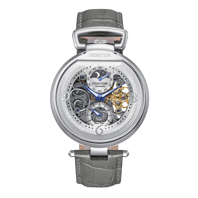 Heritor Automatic Lincoln Semi-Skeleton Leather-Band Watch - HERHS3602