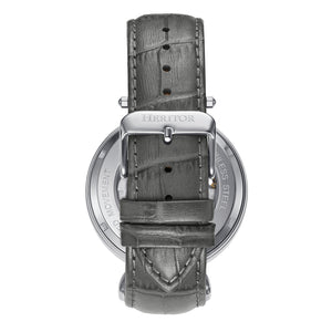 Heritor Automatic Lincoln Semi-Skeleton Leather-Band Watch - Silver/Black - HERHS3602