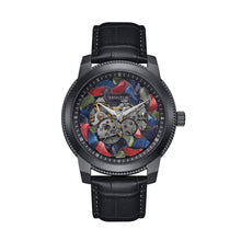 Load image into Gallery viewer, Heritor Automatic Emmanuel Semi-Skeleton Leather-Band Watch - Black/Black - HERHS3702
