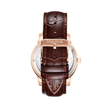 Load image into Gallery viewer, Heritor Automatic Emmanuel Semi-Skeleton Leather-Band Watch - Rose Gold/Brown - HERHS3705
