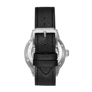 Heritor Automatic Argento Leather-Band Watch - Silver/Black - HERHS3801