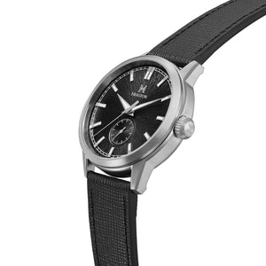 Heritor Automatic Argento Leather-Band Watch - Silver/Black - HERHS3801