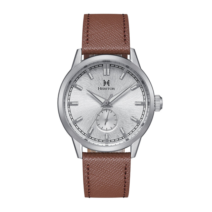 Heritor Automatic Argento Leather-Band Watch - HERHS3802