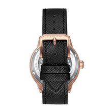 Load image into Gallery viewer, Heritor Automatic Argento Leather-Band Watch - Rose Gold/Black - HERHS3804
