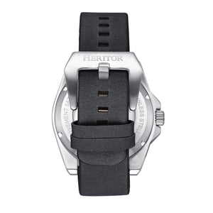 Heritor Automatic Romero Leather-Band Watch - Silver/Black - HERHS3901