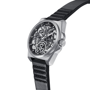 Heritor Automatic Romero Leather-Band Watch - Silver/Black - HERHS3901