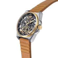 Load image into Gallery viewer, Heritor Automatic Romero Leather-Band Watch - Silver/Gold/Tan - HERHS3902
