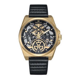 Heritor Automatic Romero Leather-Band Watch - Gold/Black - HERHS3903