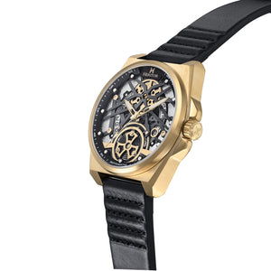 Heritor Automatic Romero Leather-Band Watch - Gold/Black - HERHS3903