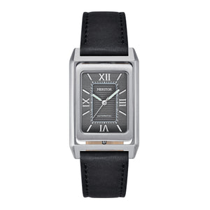 Heritor Automatic Esteban Leather Band Watch - Black/Silver - HERHS4201