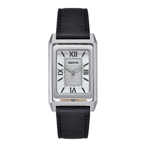 Heritor Automatic Esteban Leather Band Watch - Silver/Silver - HERHS4203