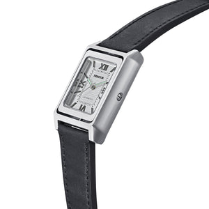 Heritor Automatic Esteban Leather Band Watch - Silver/Silver - HERHS4203