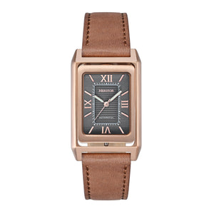 Heritor Automatic Esteban Leather Band Watch - Rose Gold/Brown - HERHS4205