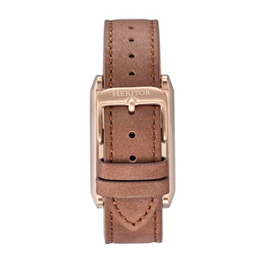 Heritor Automatic Esteban Leather Band Watch - Rose Gold/Brown - HERHS4205