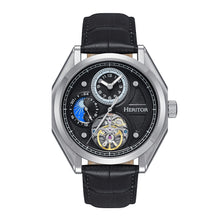Load image into Gallery viewer, Heritor Automatic Antoni Leather-Band Watch - Silver/Black/Black - HERHS4301
