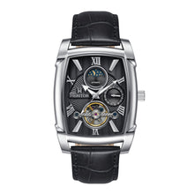 Load image into Gallery viewer, Heritor Automatic Valentin Leather-Band Watch w/Date - Silver/Black - HERHS4401
