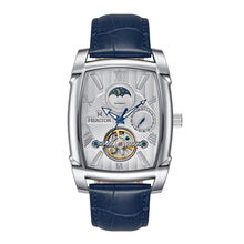 Load image into Gallery viewer, Heritor Automatic Valentin Leather-Band Watch w/Date - Silver/Blue - HERHS4403
