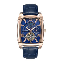 Load image into Gallery viewer, Heritor Automatic Valentin Leather-Band Watch w/Date - Rose Gold/Blue - HERHS4405
