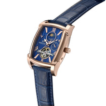 Load image into Gallery viewer, Heritor Automatic Valentin Leather-Band Watch w/Date - Rose Gold/Blue - HERHS4405
